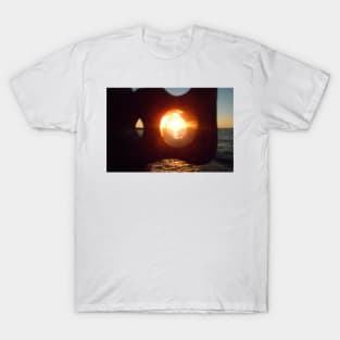 Lake Erie Sunset Through Beach Brick T-Shirt